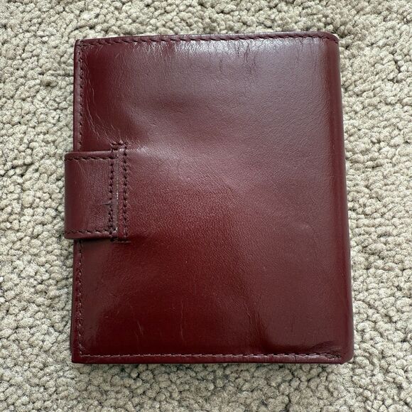 Christian Dior Vintage Men’s Leather Bifold Wallet Compact Burgundy - Picture 2 of 6